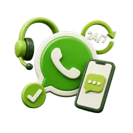 Ilustração 3D de WhatsApp conectado a bancos